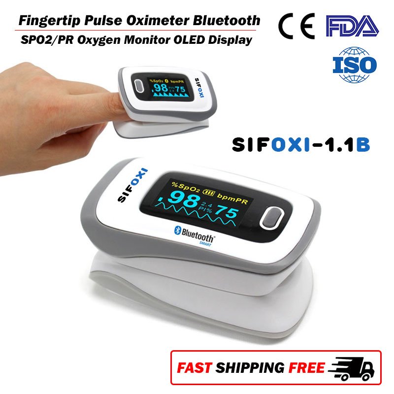 Fingertip-Pulse-Oximeter-Bluetooth-SPO2PR-Oxygen-Monitor-OLED-Display