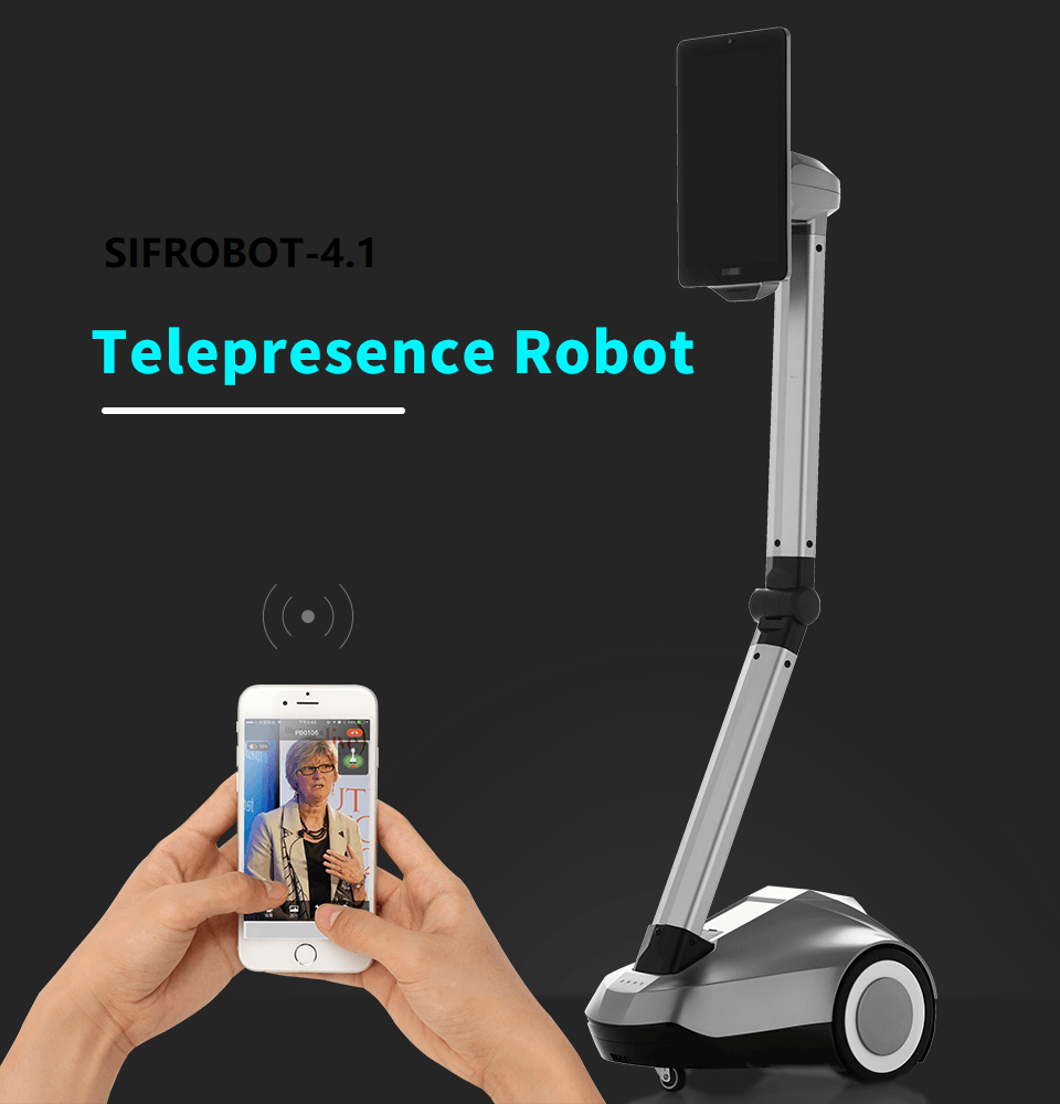 Remote Control Telepresence Robot SIFROBOT-4.1 With Face And Speech Recognition  Telepresence