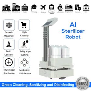 AI Sterilizer Robot, Automatic UV and Spraying Disinfection - SIFBOT-6.55