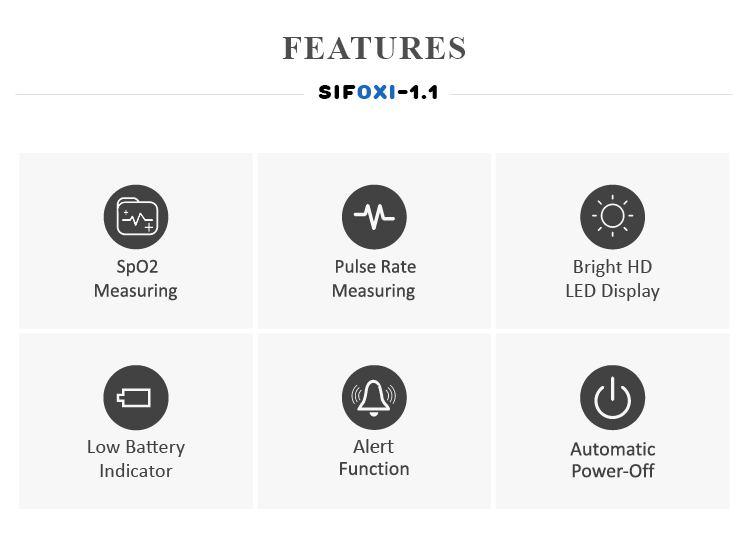 finger pulse oximeter features