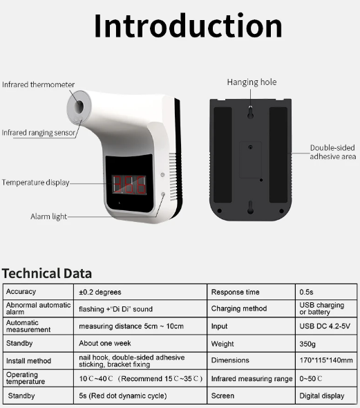 Smart Wall-Mounted Thermometer SIFROBOT-7.62 - SIFSOF