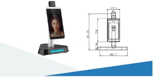 Desk Type Temperature Checker Robot: SIFROBOT-7.91 size