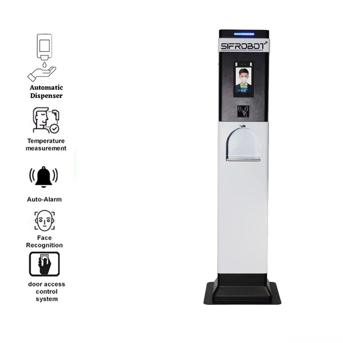 Temperature Checker and Touch-Free Hand Sanitizer Kiosk: SIFROBOT-7