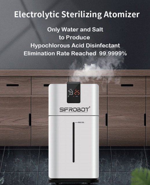   Hypochlorous Electrolytic Dry Fog Sterilizing Atomizer SIFROBOT-8.1