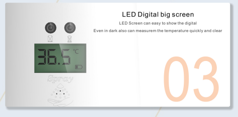 Hand Sanitizer Dispenser &amp; Temperature Checker: SIFCLEANTEMP-1.3 big screen