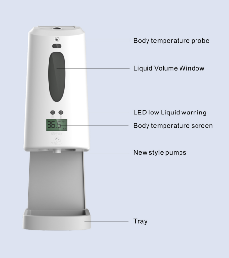 Hand Sanitizer Dispenser &amp; Temperature Checker: SIFCLEANTEMP-1.3