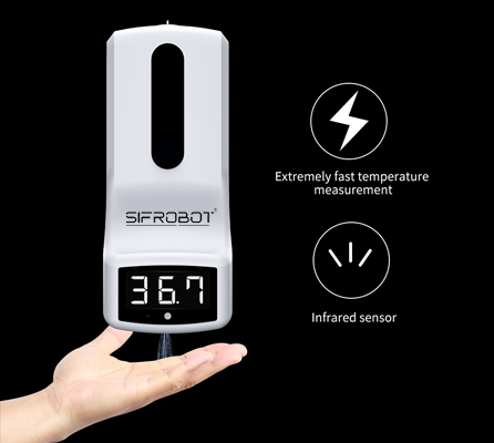 Wall-mounted Non-contact Thermometer and Hand Sanitizer Dispenser: SIFCLEANTEMP-1.0 infrared sensor