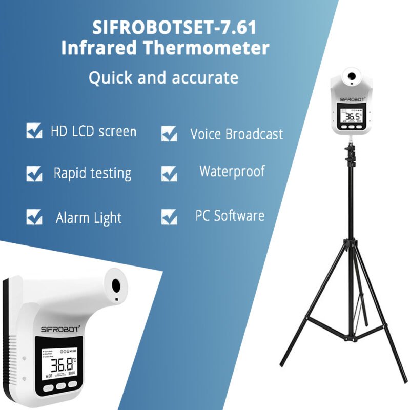 Vægmonteret infrarødt termometer + stativ: SIFROBOTSET-7.61