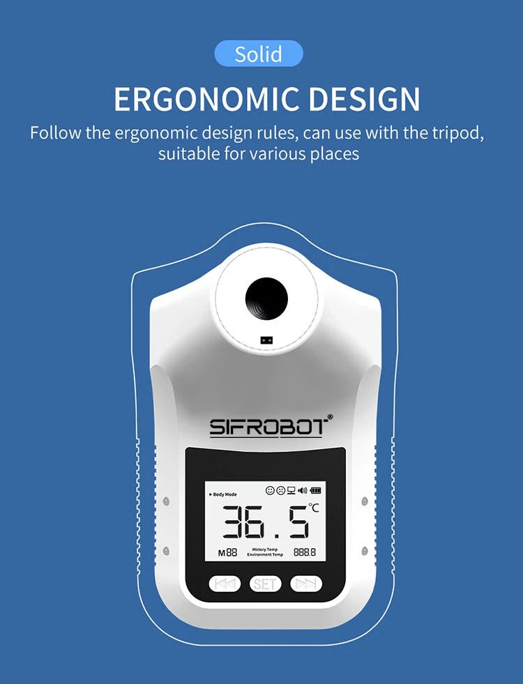 Vægmonteret infrarødt termometer + stativ: SIFROBOTSET-7.61 Ergonomisk design