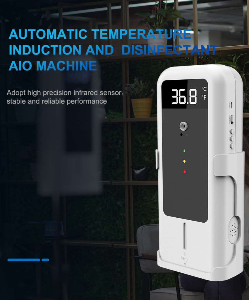 SAFESCHOOLPACK-1.6: Temperature Detector with Automatic Disinfectant Dispenser + UVC and Disinfectant Sprayer SIFCLEANTEMP-1.4