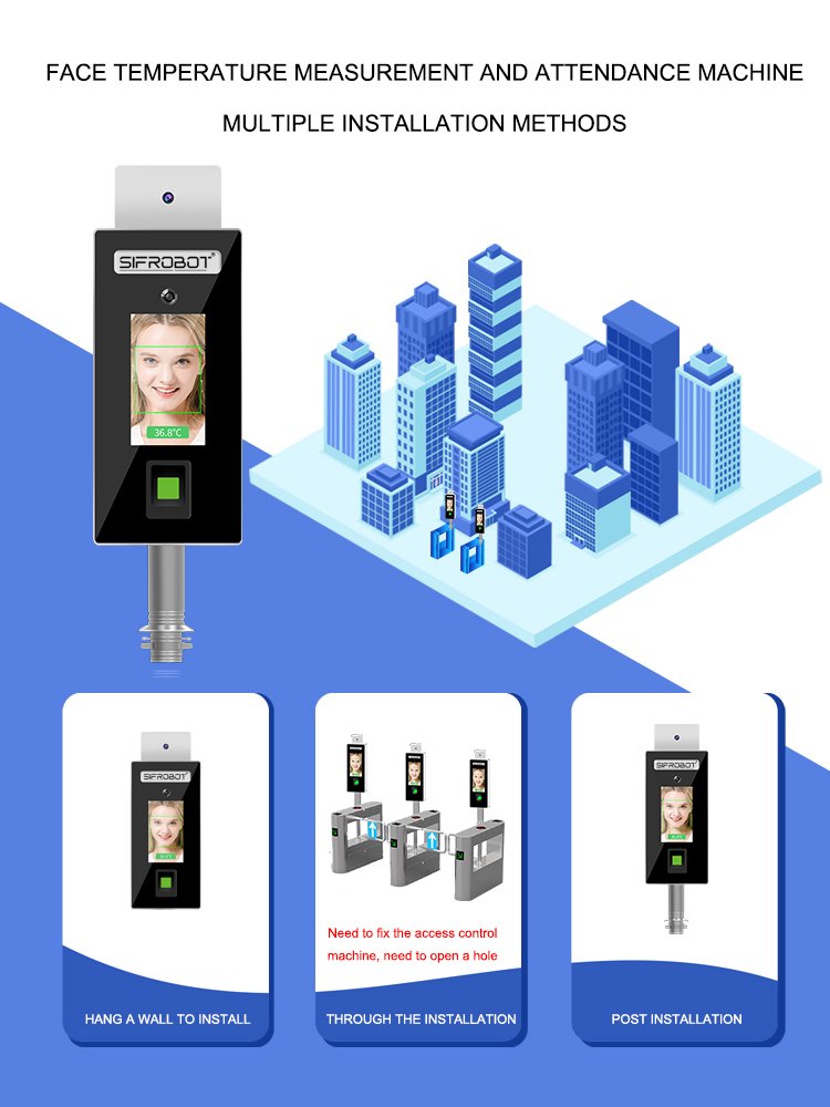 Wall-Mounted Face recognition and Fingerprint Temperature sensor