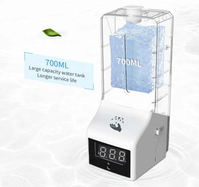 Temperature checker and hand sanitizer dispenser with Large capacity water tank